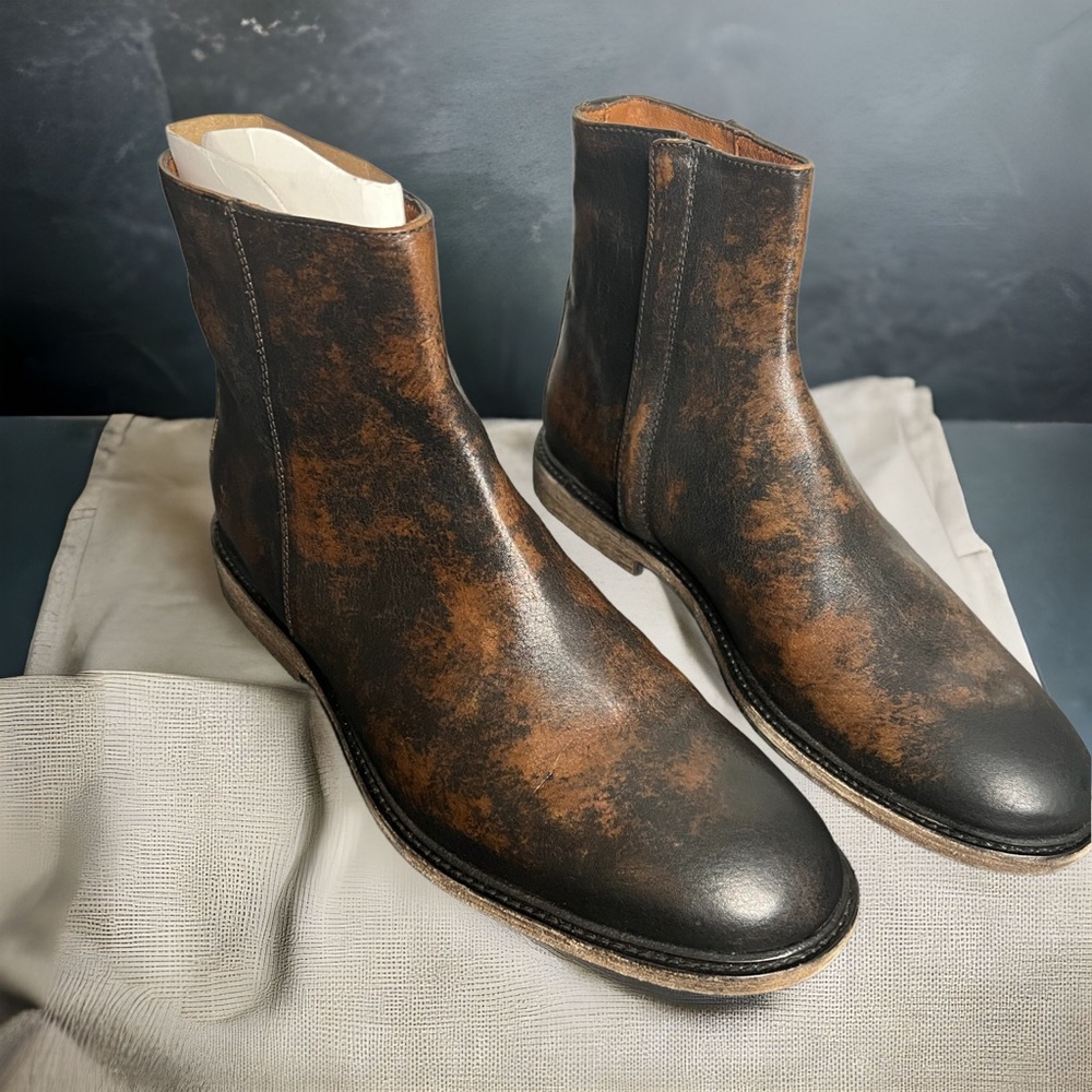 Frye Mens Chris Inside Zip Cognac Boot 9